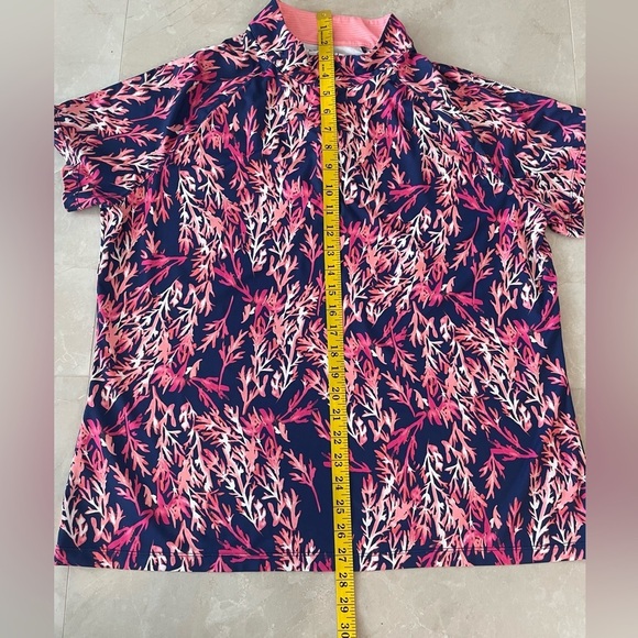 Coral Bay Golf Shirt Size XL Multi Colored 
Short Sleeve 1/4 Zip Up to Neck - Picture 4 of 7